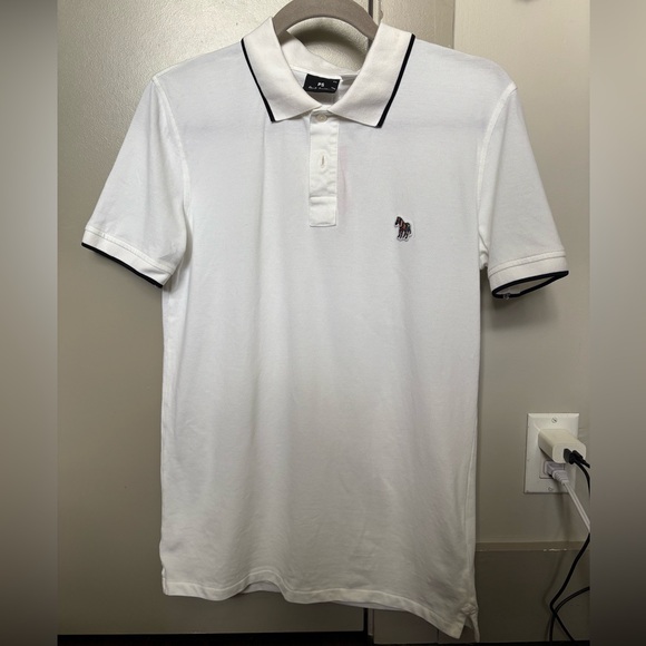 Paul Smith Classic White Polo with Black Accent - Picture 1 of 3